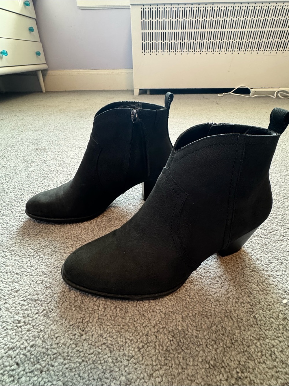 Vionic Raina Ankle Boots Black Nubuck Size 10